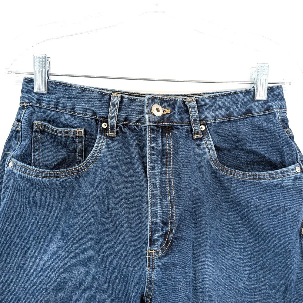 High Straight Denim Bermuda Shorts Classic Blue Casual‎ Summer Size 6